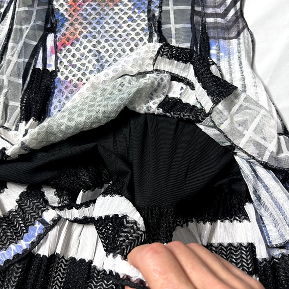 Ania. A Womens‎ Large Tunic Top Flowy Multicolor Layered Sheer Mixed Media Artsy - Picture 9 of 12